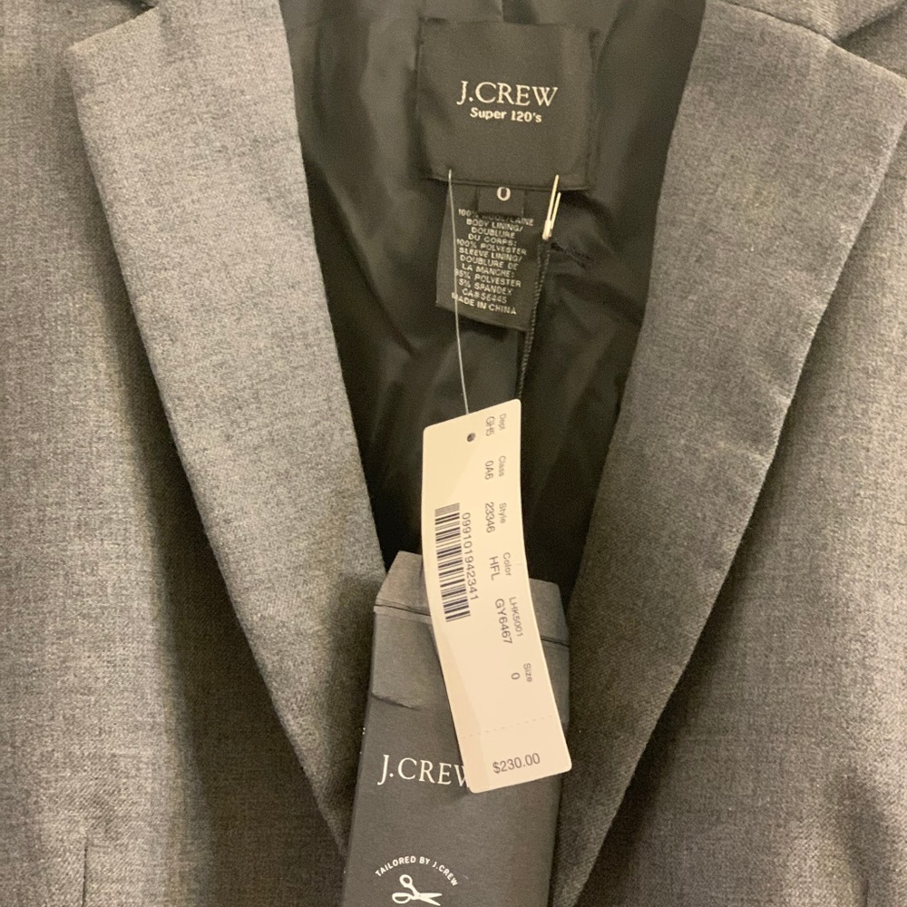 J.Crew Grey Women's Suit Jacket Blazer Size 0